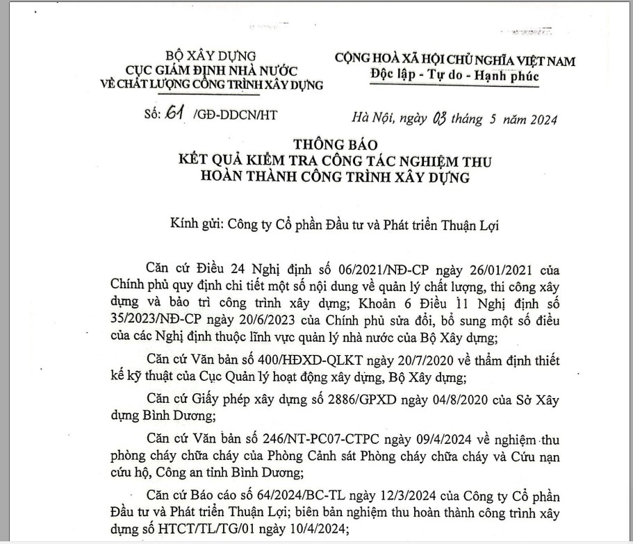 Văn bản nghiệm thu hoàn thành công trình xây dựng dự án Legacy Central Văn bản nghiệm thu hoàn thành công trình xây dựng dự án Legacy CentralVăn bản nghiệm thu hoàn thành công trình xây dựng dự án Legacy Central
