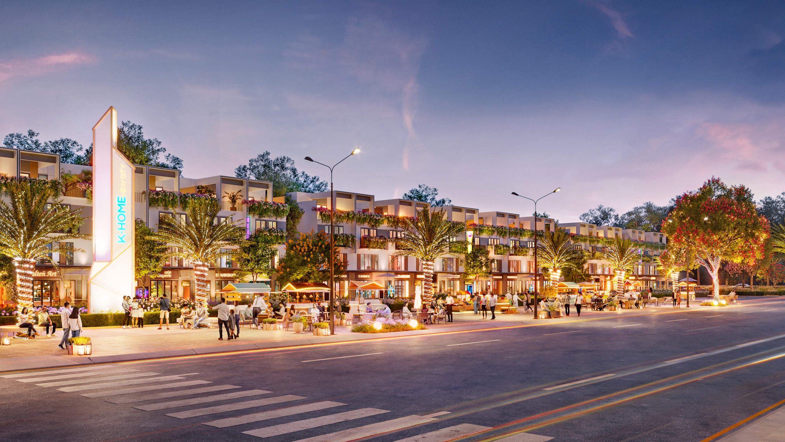 Phố thương mại - ẩm thực sôi động, sẵn sàng phục vụ mọi nhu cầu mua sắm, ăn uống