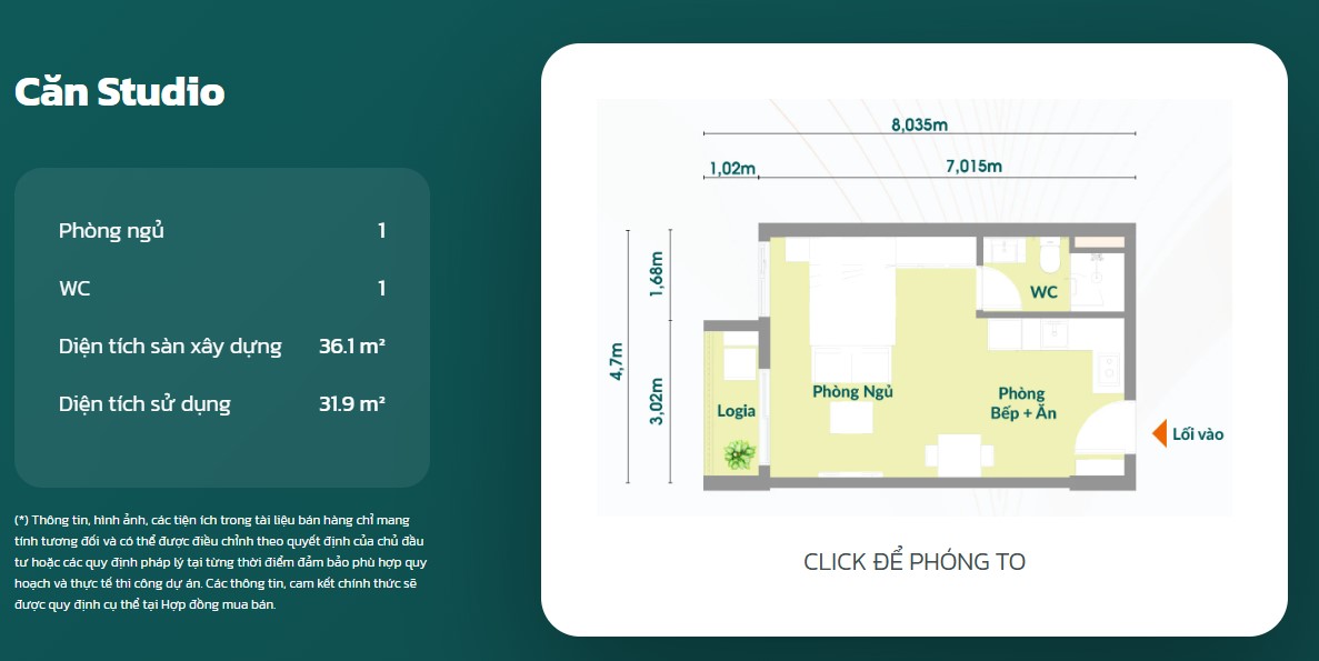 thiết kế căn hộ 1-2-STudio NOXH K-Home Midtown Trảng Bom