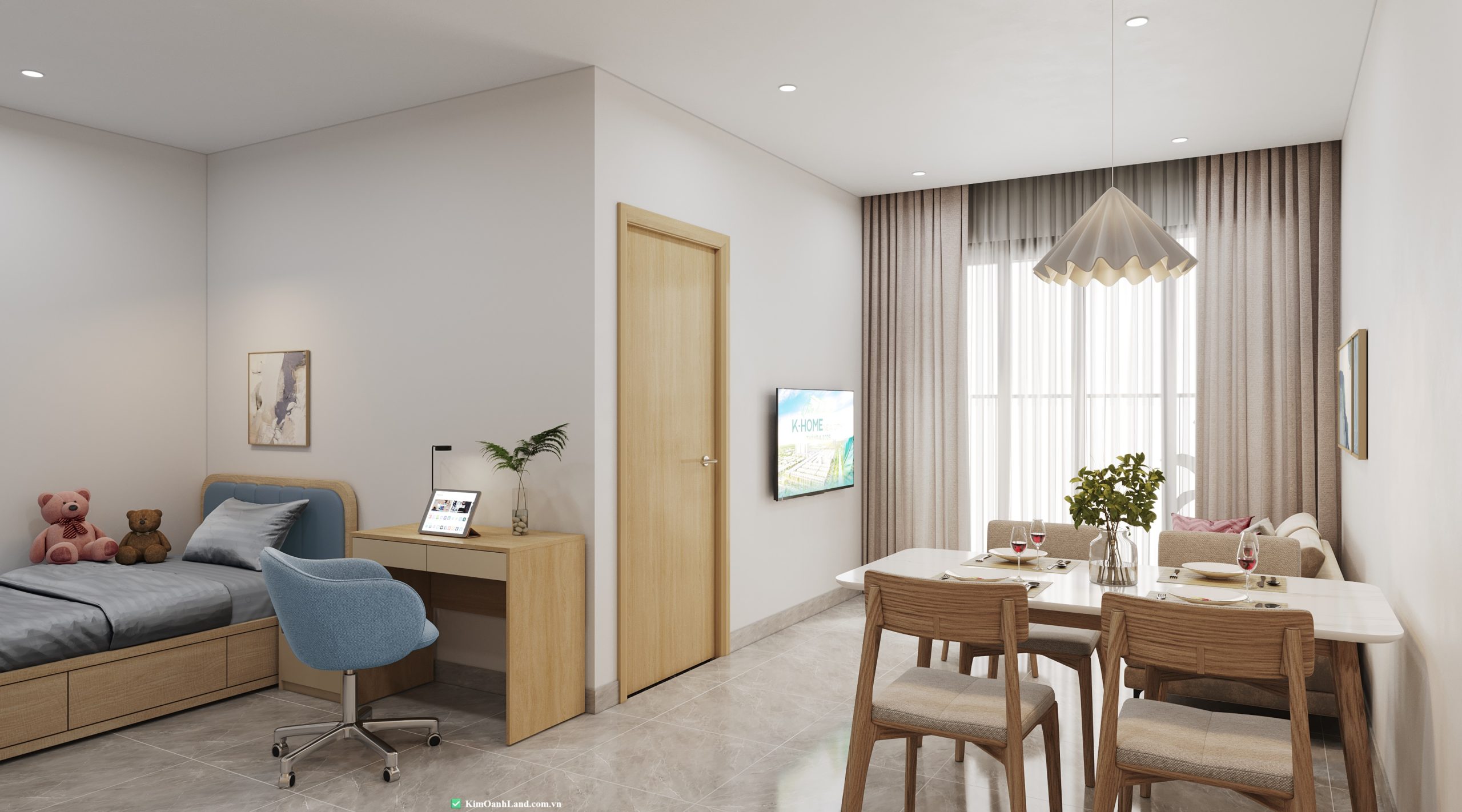 Nhà mẫu K-Home Avenue căn hộ chung cư 1 phòng ngủ