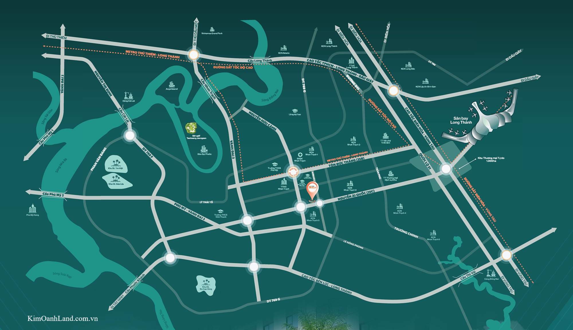 Vị trí dự án K-Home Avenue Nhơn Trạch Đồng Nai - Kim Oanh Land