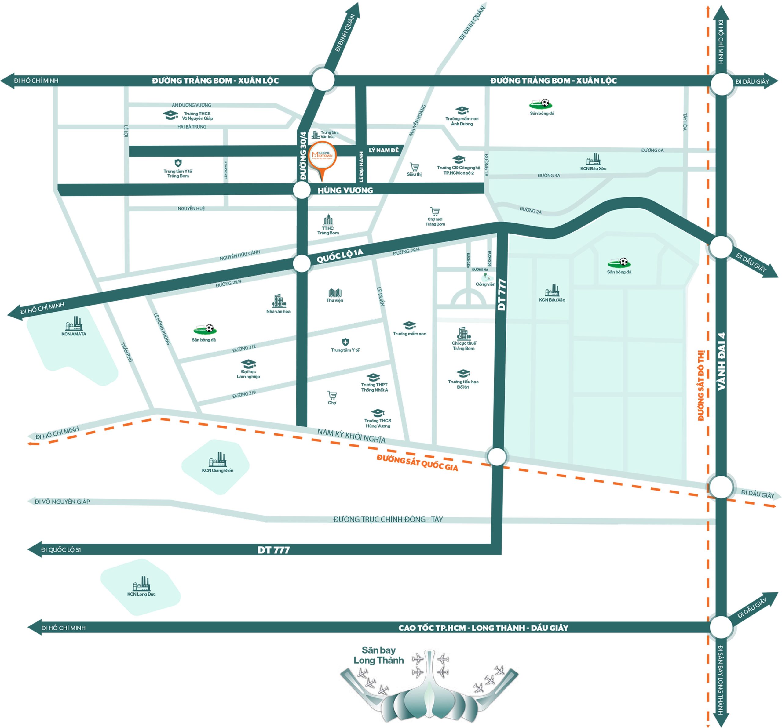 Vị trí K-Home Midtown Trảng Bom