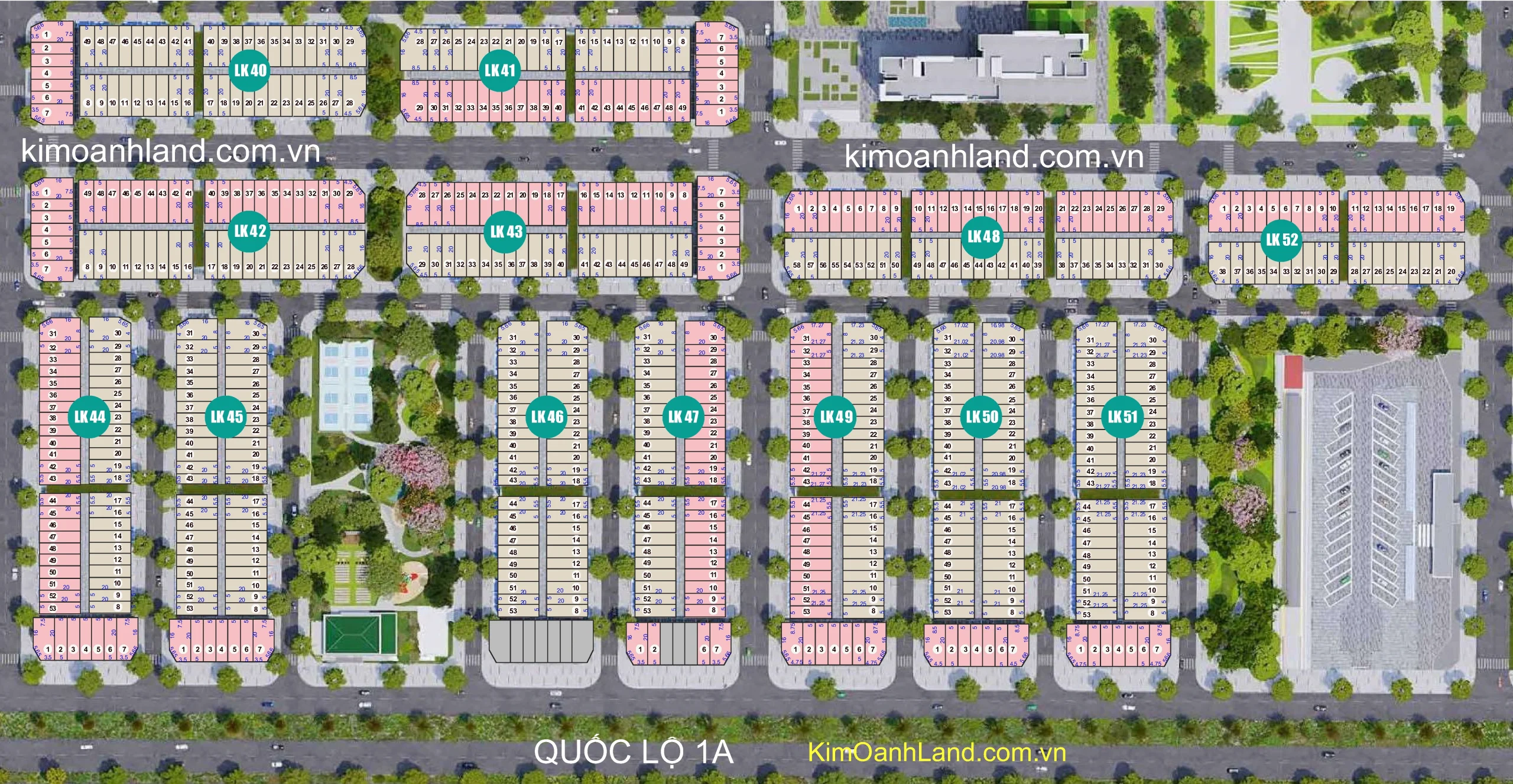 Mặt bằng The Link City phân khu 5: LK40-52