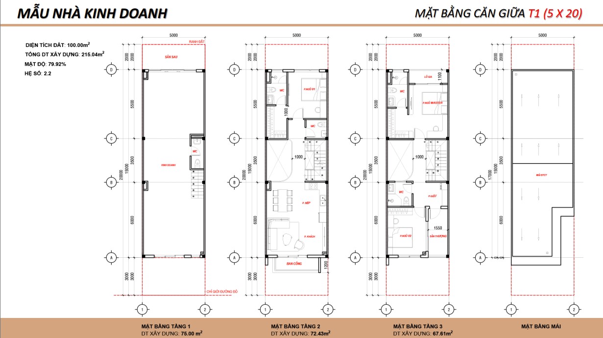 Layout thiết kế mẫu nhà phố shophouse The Link City Dầu Giây Đồng Nai Kim Oanh Land diện tích 5x20