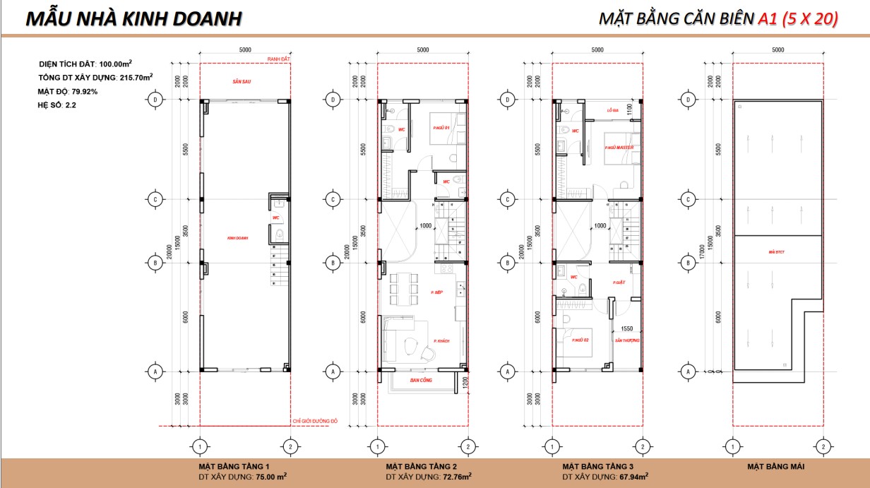 Layout thiết kế mẫu nhà phố shophouse The Link City Dầu Giây Đồng Nai Kim Oanh Land diện tích 5x20