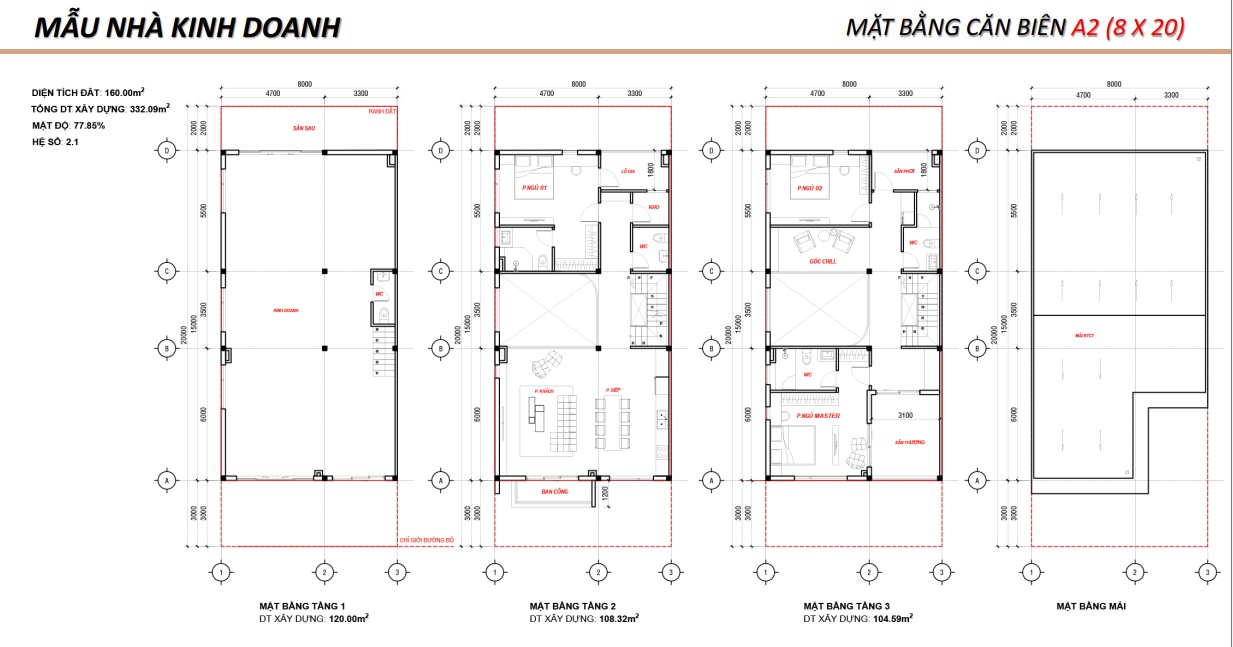 Layout thiết kế mẫu nhà phố shophouse The Link City Dầu Giây Đồng Nai Kim Oanh Land diện tích 8x20