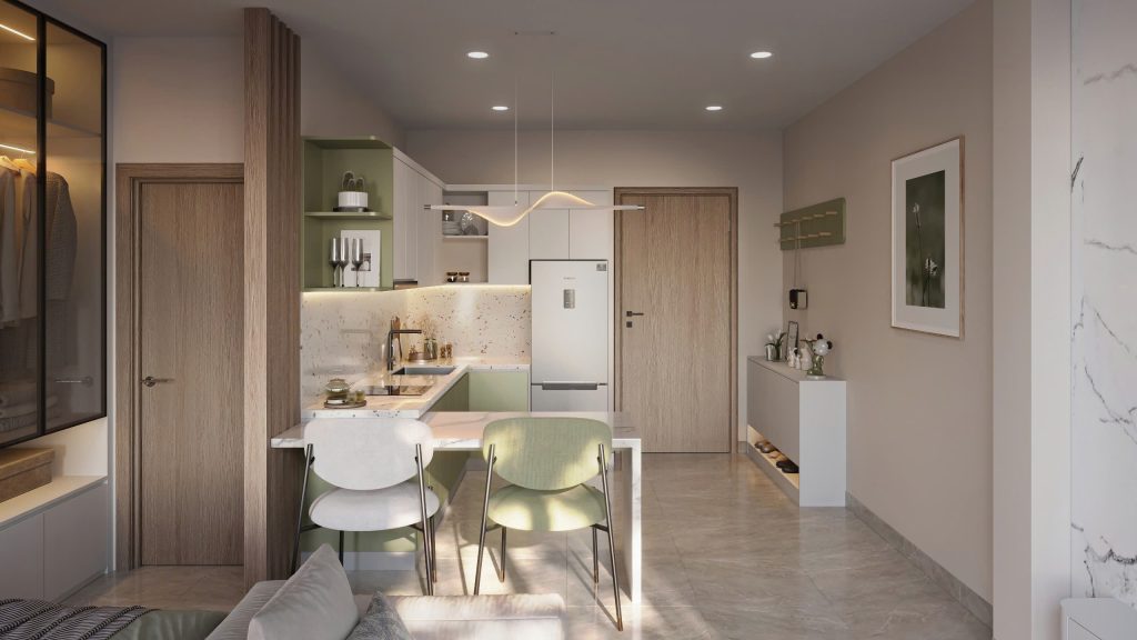 thiết kế nhà mẫu căn hộ chung cư K-Home 1-2 phòng ngủ & căn studio