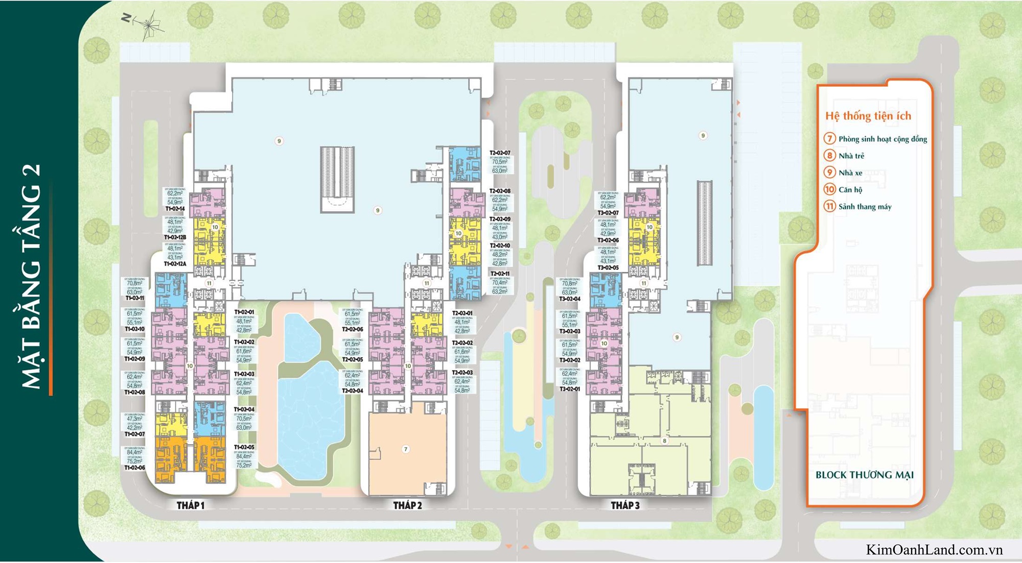 Mặt bằng tầng 2 K-Home City View Hố Nai Biên Hòa đường Điểu Xiển Đồng Nai