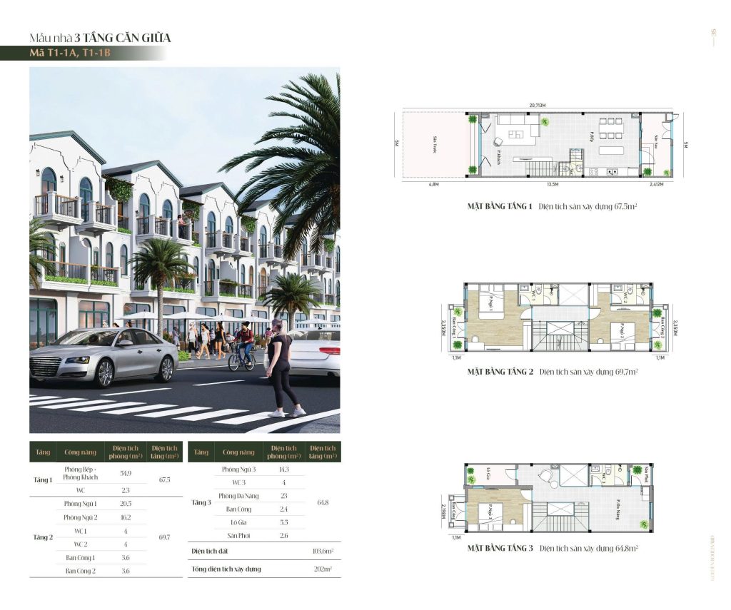mẫu nhà 3 tầng golden boulevard