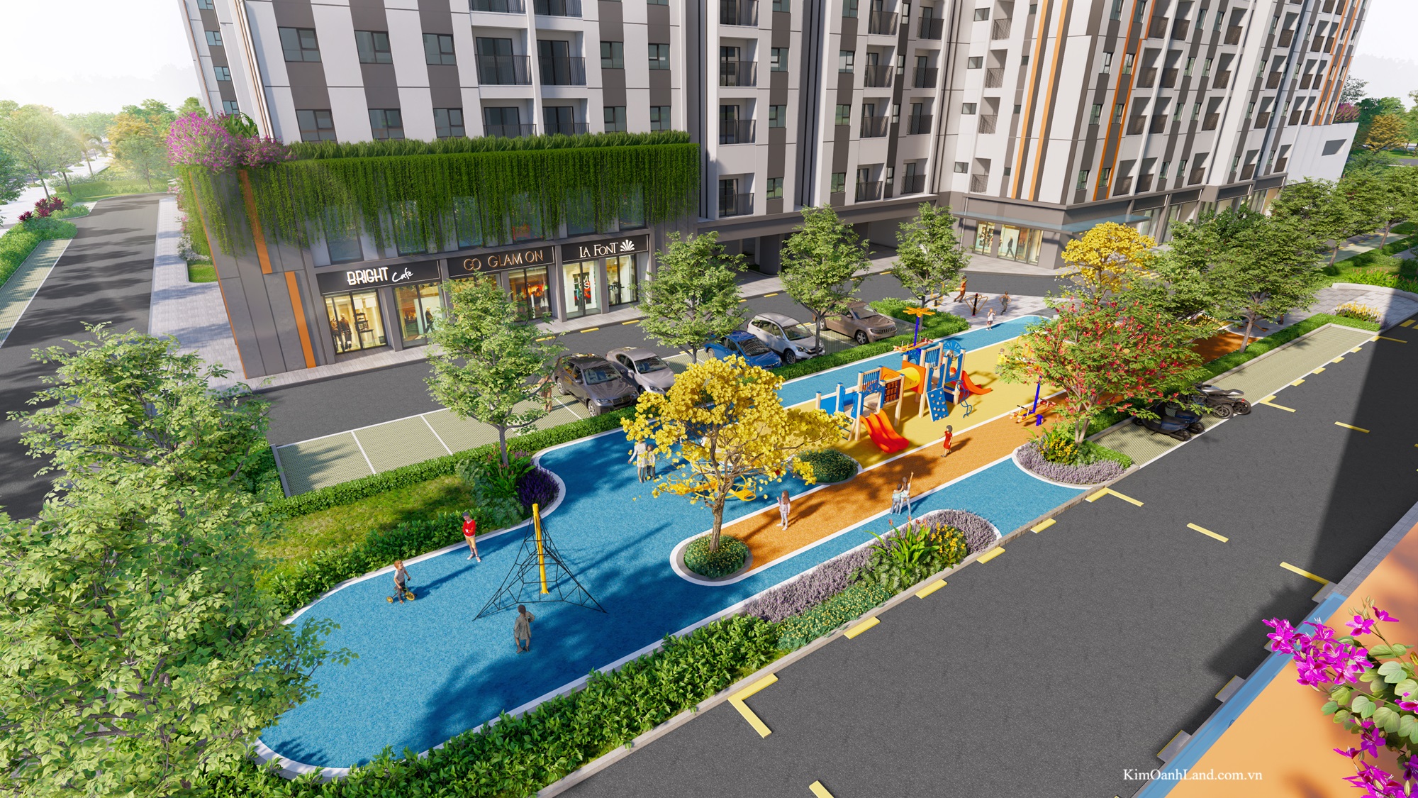 Không gian nội khu xanh mát tại dự án K-Home City View