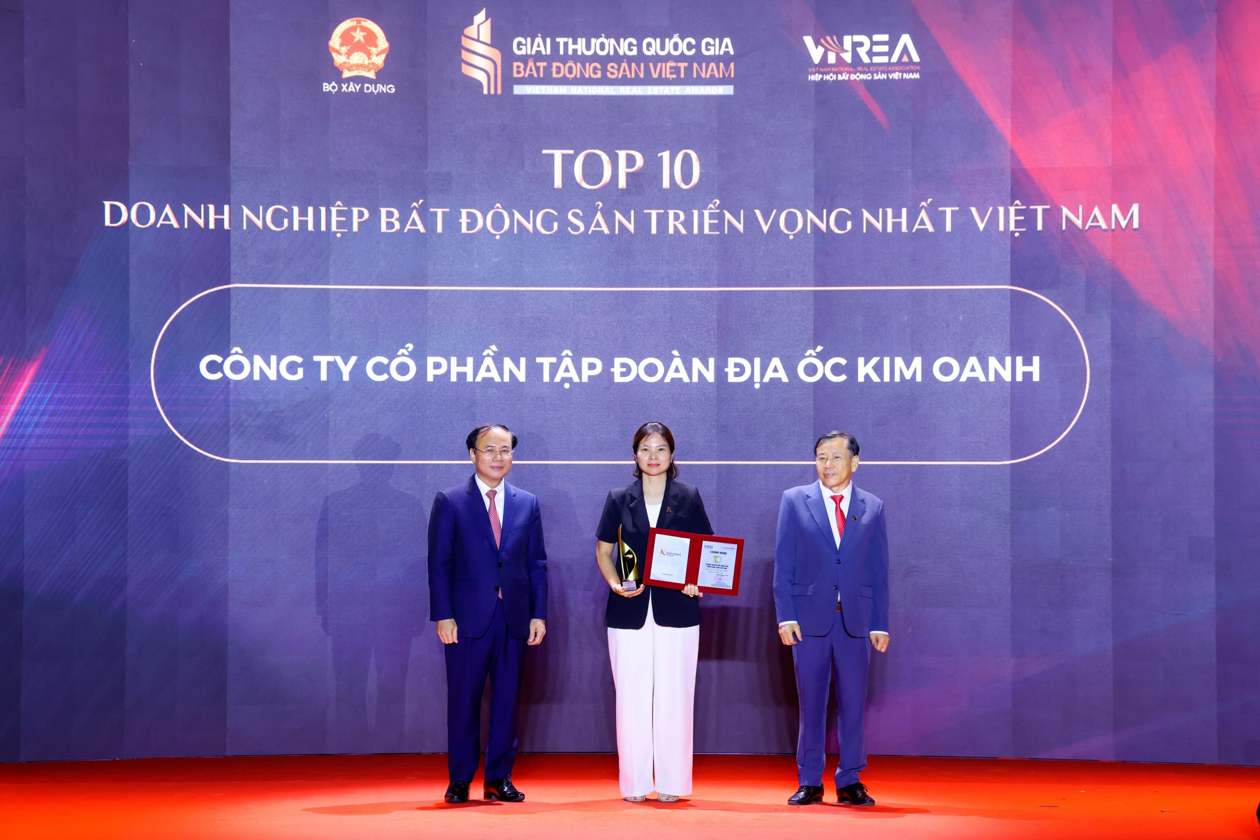 Kim Oanh Group nhận giải thưởng Top 10 Công ty bất động sản triển vọng nhất Việt Nam năm 2026